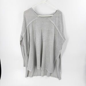 ✅ FREE PEOPLE WE THE FREE OVERSIZE Women's Gray LONG SLEEVE Top SIZE‎ ME